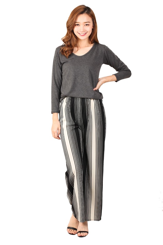 QA-447 Women Striped Pants 05